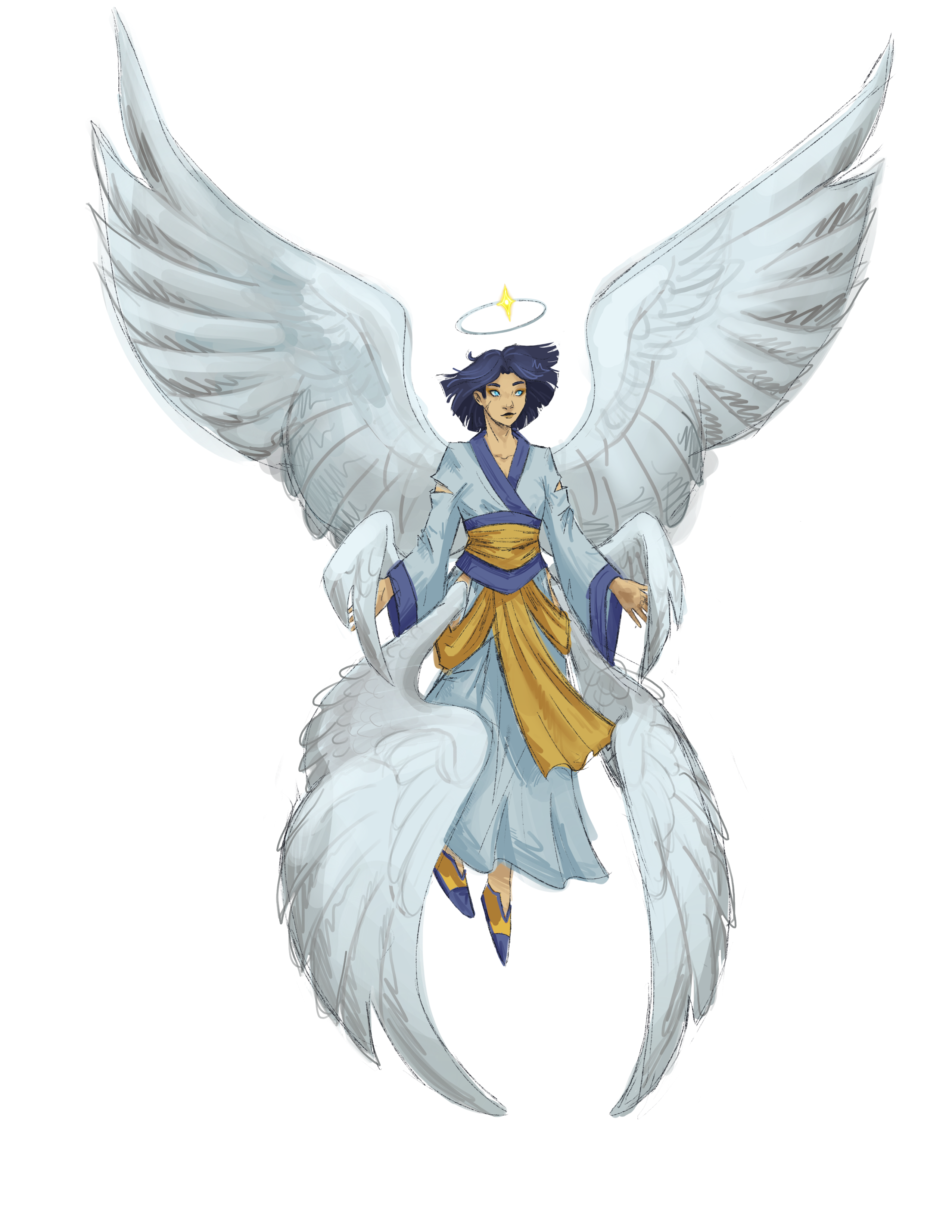 Concept art illustrating Angelucian typical appearance.